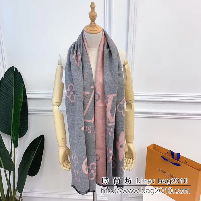 路易威登LV冬季新款雙面雙色圍巾 可做披肩 LLWJ6819